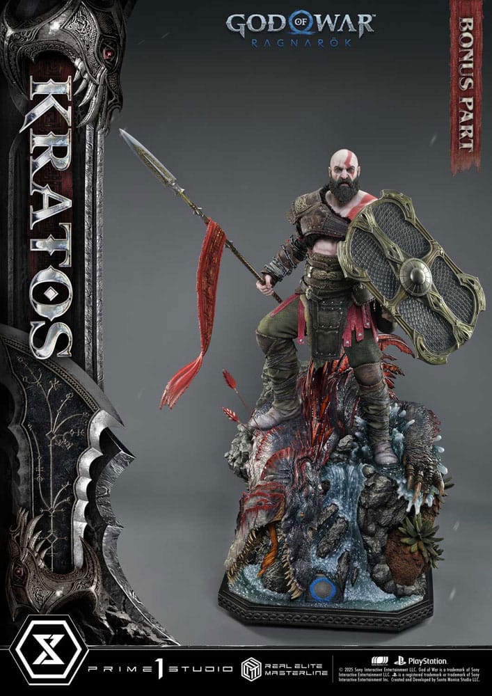 God of War: Ragnarok Estatua Real Elite Masterline Series 1/3 Kratos Ultimate Bonus Version 95 cm