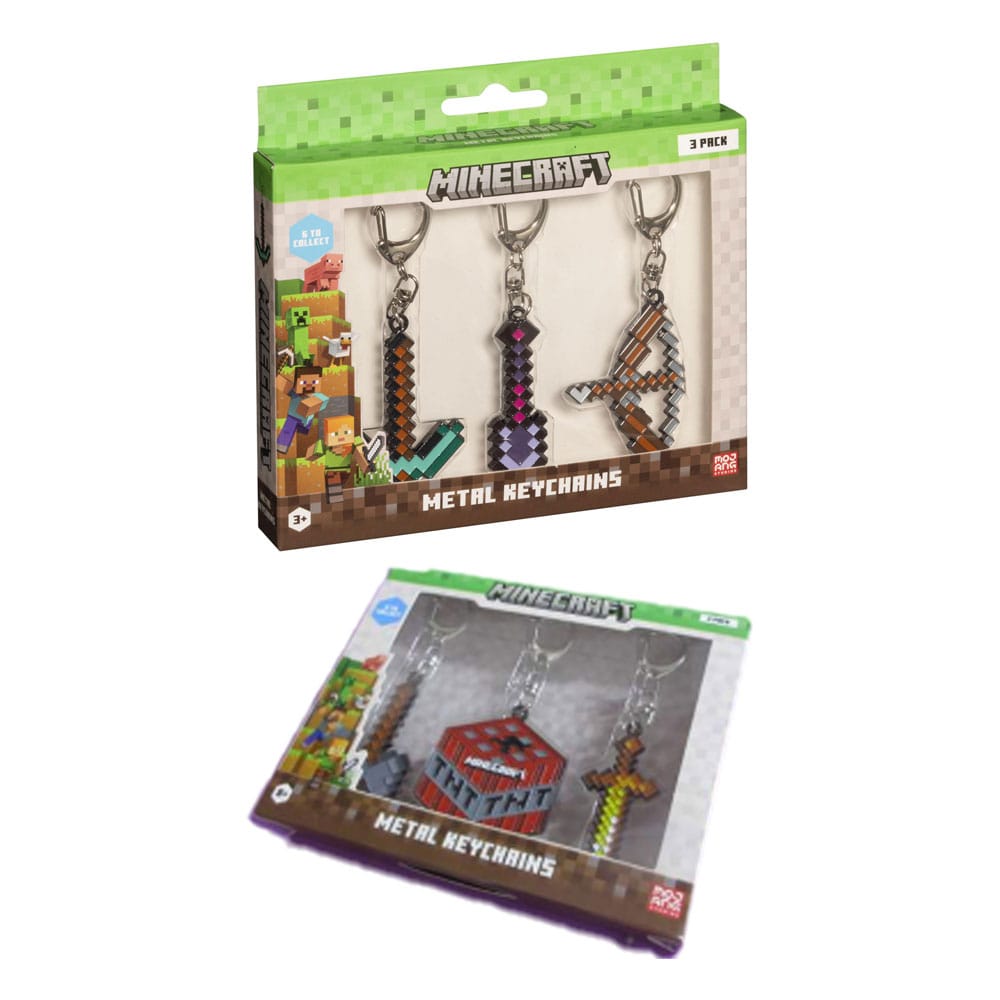 Minecraft Pack De 3 Llaveros Surtido (12)