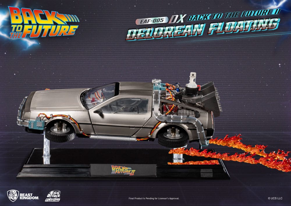 Back To The Future Estatua Egg Attack Floating Back To The Future II DeLorean Deluxe Version Heo EU Exclusive 20 Cm